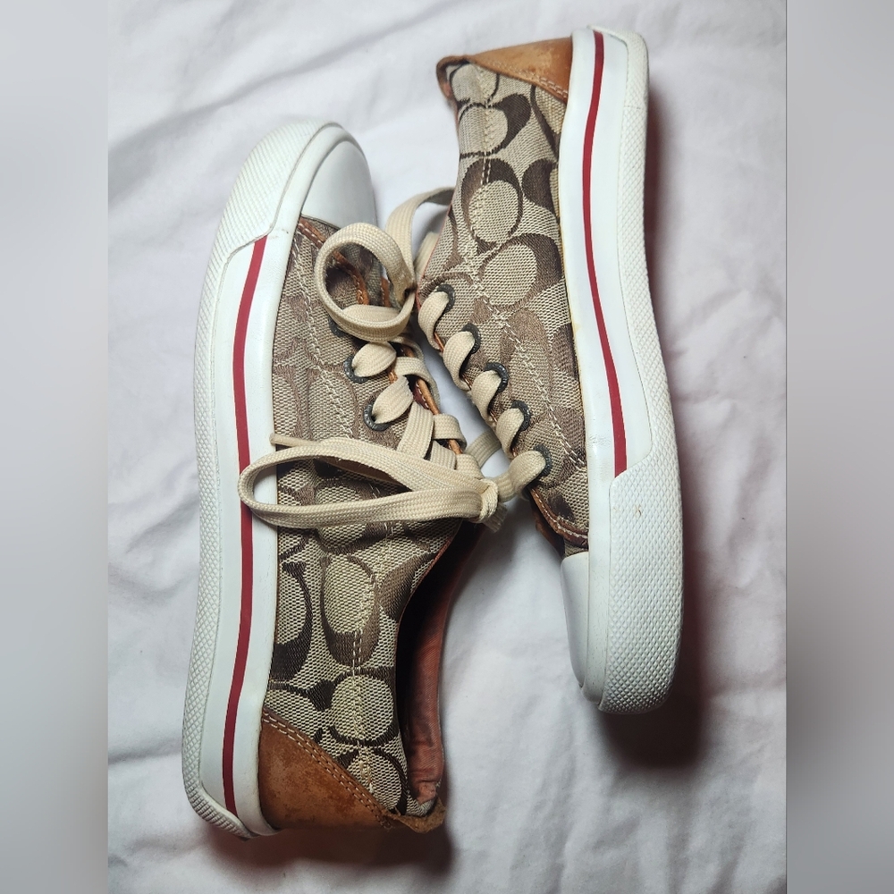 Coach Barrett Signature C Fabric Sneaker Chesnut‎ Size 5.5